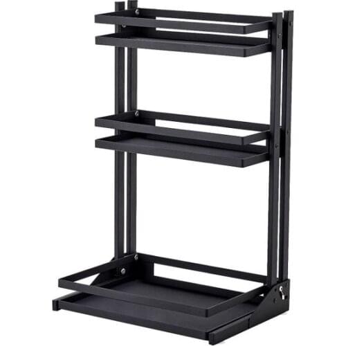 Kitchenware Adjustable multi-layer seasoning rack without installation Iron art seasoning bottle countertop storage rack