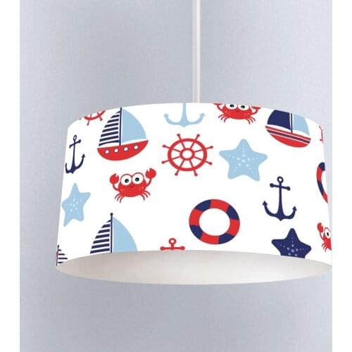 Lamp For Kids Bedrooms Light Chandelier for Living Room Childrens Room Crab Starfish Sailing Red Blue Model 027