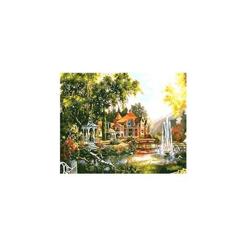 MaHuaf-W583 villa Framed DIY Painting By Numbers Kits Modern Wall Art Picture Handpainted For Home Decor 40x50