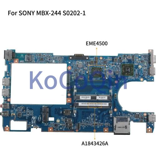 KoCoQin Laptop motherboard For SONY VPCYB3 MBX-244 Mainboard A1843426A S0202-1 48.4KY02.011 CPU EME4500