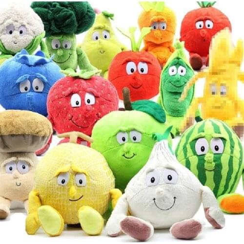 Children kids soft stuffed Toy Baby educational Toys colorful Fruit Vegetable 10-35cm Christmas gift