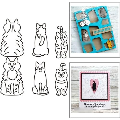 2021 New Animal Cat Pattern Metal Cutting Dies For Mould Cut Paper Embossing Craft Making Greeting Card Scrapbooking No Stamps