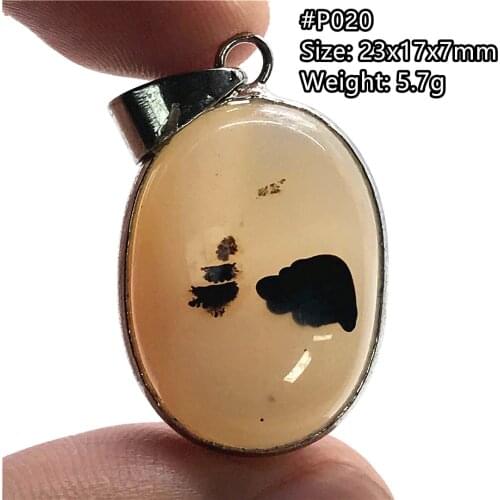 Natural Chalcedony Necklace Pendant Jewelry For Women Man Healing Love Luck Crystal Stone 23x17x7mm Beads Silver Gemstone AAAAA