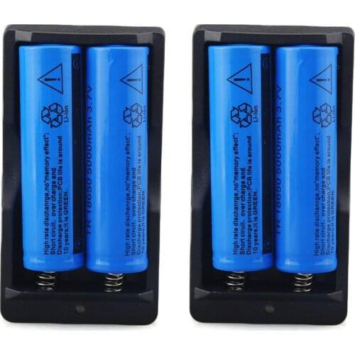 Rechargeable stack gtf 4x5000mah, large capacity, 18650 v, li-ion + 2 double chargers