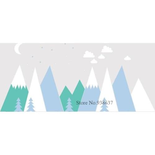 Adventure Mountains Decor Nursery Baby Toddlers Kids Room Customized Woodland Washable Headboard Decal Vinyl Wall Sticker BB846