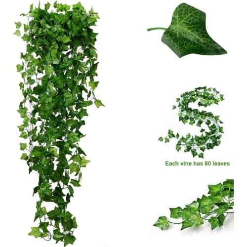 Durable 80 Pieces 12 Creeper Simulation Small Rattan Strip Realistic And Flexible Decoration Grape Leaf Ivy Rattan