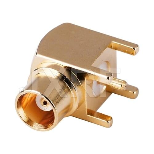 JX RF Connector 5PCS MCX Female Jack Right Angle Solder PCB Mount RF Connector
