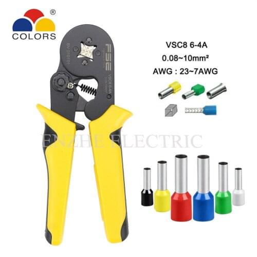 MINI type self adjustable crimping plier tool VSC8 6-4A four-sided crimp 26-7AWG tubular bare terminal pre insulated terminal