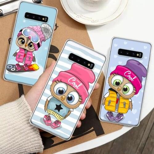 Cartoon Cute Owl Star LoveLy Candy Silicon Phone Case For Samsung Galaxy A51 A71 A70 A50 A40 A30 A20E A10S A01 A21 A6 A7 A8 A9 P