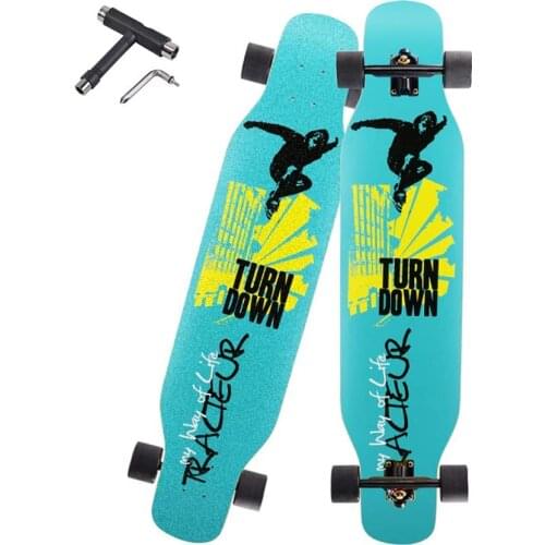 Skateboard Longboard 42 x9.8 inches Double concave A Level Maple Board Skateboard Longboard for Beginners Adult,Sport