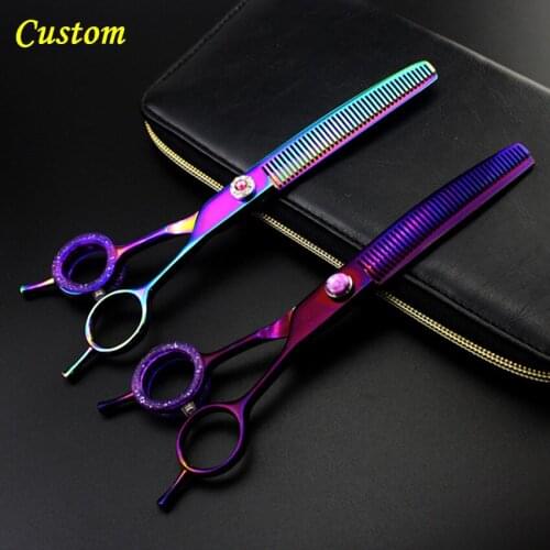 Custom high quality japan 7 inch Pet dog grooming hair scissors thinning barber grooming scissor shears hairdressing scissors