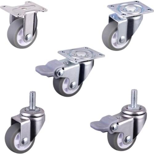 1/4PCS 360 Degree Swivel Caster Wheels Fixed with brake no brake with pad stem Heavy Duty No Noise For Cabinet Sofa Caster