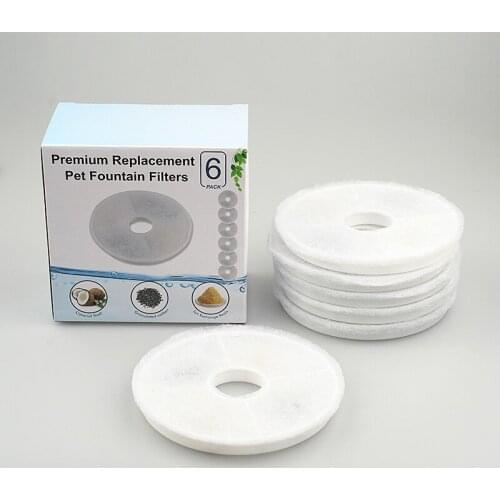1Box Replacement Filter Round For Pet Water Fountain Replacement Accessories 6pcs/set Cat Dog Bird Supplies