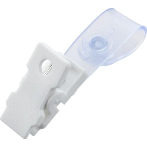 20 Pcs Plastic ID Card Name Tag Holder Badge Strap Clip White Clear