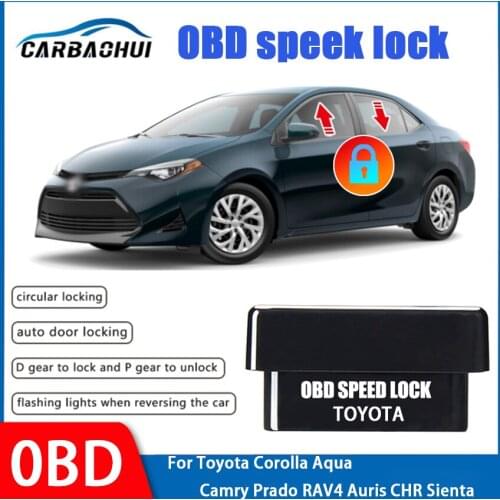 Car Auto OBD Plug And Play Speed Lock Unlock Device Module System For Toyota Corolla Aqua Camry Prado RAV4 Auris CHR Sienta