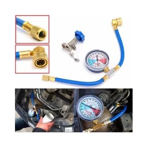 Car Air Conditioning Hose R134A Refrigerant Open Valve Charging Hose Measuring Recharge Adapter Air Conditioner Car Gauge Valve