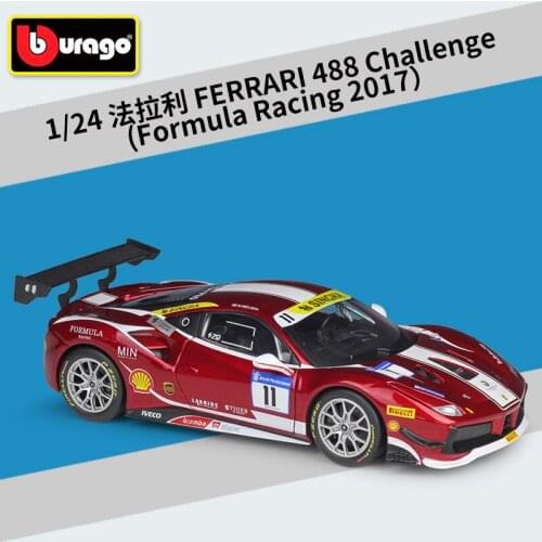 Bburago 1:24 FERRARIRacing FXX 458 F355 488 Challenge Alloy Model Car Static Metal Model Vehicles For Collectibles Gift