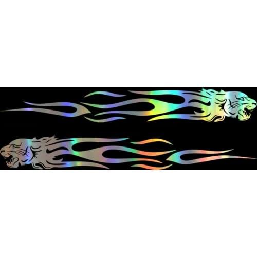 Dawasaru 2X Stylish Tiger Flame Car Sticker Personality Decal Laptop Motorcycle Auto Accessories Decoration PVC,22cm*3cm