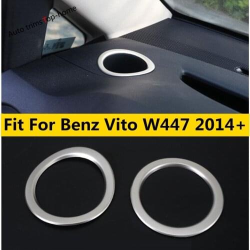 Yimaautotrims Dashboard Water Cup Holder Decoration Ring Cover Trim 2 Pcs Fit For Mercedes Benz Vito W447 2014 - 2019 Interior