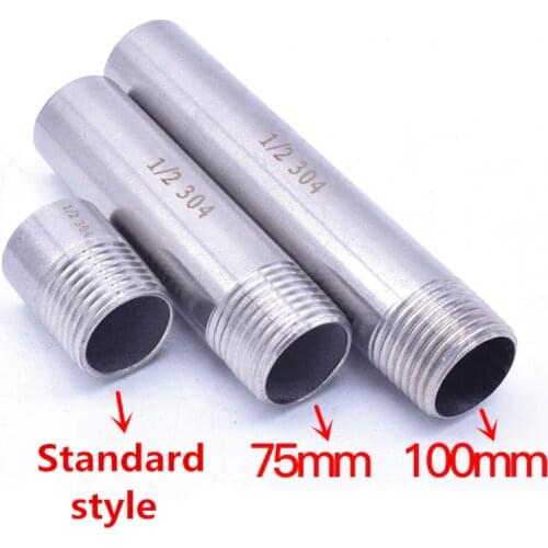 304 Stainless Steel Single Head Threaded Water Pipe Fittings BSP 1/8" 1/4" 1/2" 3/4" 1" Male Thread X Welded Joint