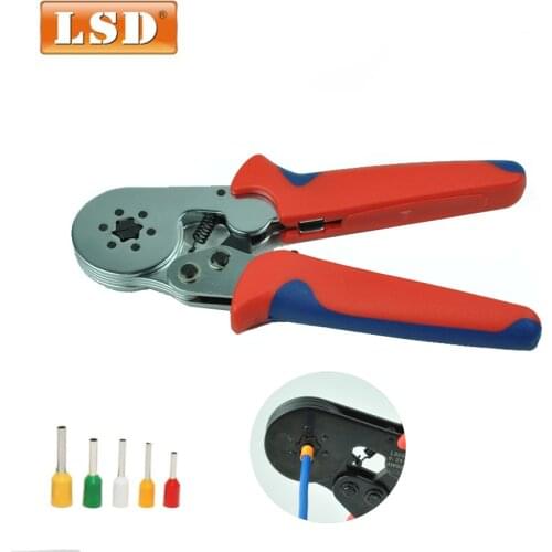 Self adjustable crimping tool LSC8-6-6 0.25-6mm2 bootlace ferrule crimping plier 24-10AWG tube terminal hexagonal crimper tool