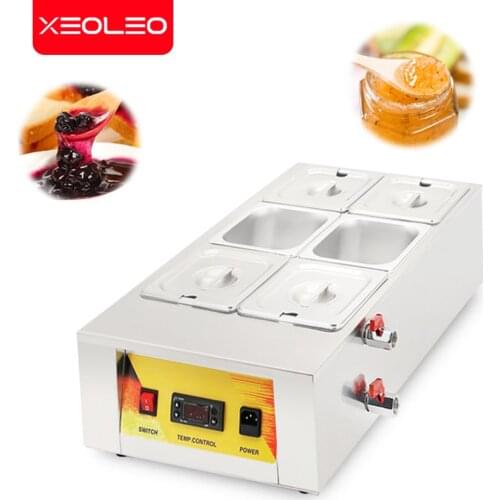 XEOLEO 6 Cylinders commercial melting machine Seasoning Sauce warmer Chocolate melting furnace Heating through water 1600W