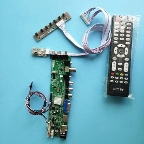 Kit For B154PW04 V6/B154PW04 V7 40pin HDMI AV LED USB VGA TV 1440X900 DVB-T DVB-T2 Signal controller board digital 15.4" remote