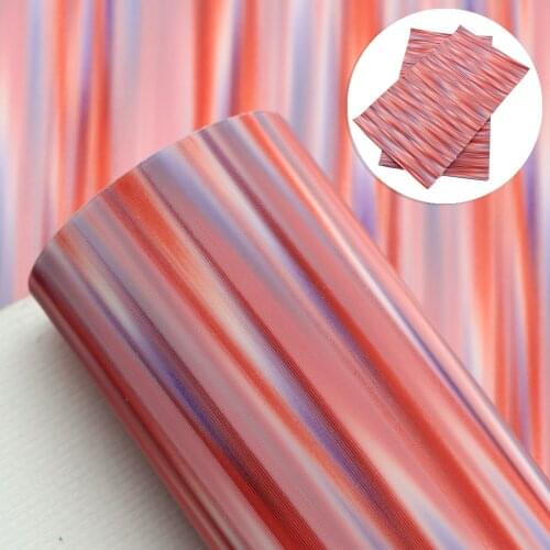 20*33cm Rainbow Gradient Glittle Color Litchi Texture Faux Synthetic Leather Dye Fabric For Bow Craft DIY cuero1Yc18174