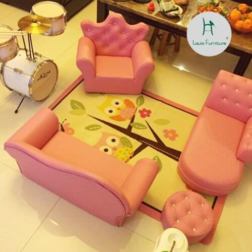 Louis fashion Children chairs Korean leather cute baby crown princess Princess Little sofa
