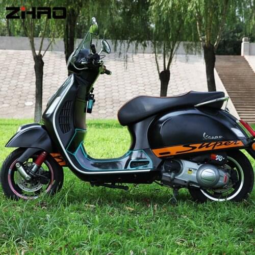 Motorcycle body fairing sticker logo decals Protector Decal Anti scratch protection carbon fiber Stickers For Vespa GTS 300