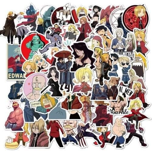 10/30/50PCS Fullmetal Alchemist Sticker Toy Gifts for Kid Cartoon Anime Stickers Stationery Laptop Phone Guitar Skateboard Decal