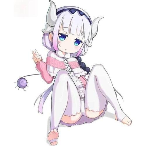 Personality Kobayashi Dragon Maid Car Stickers Scratch-Proof Refrigerator Decal Cartoon Windows RV Decoration Apply To Car Door