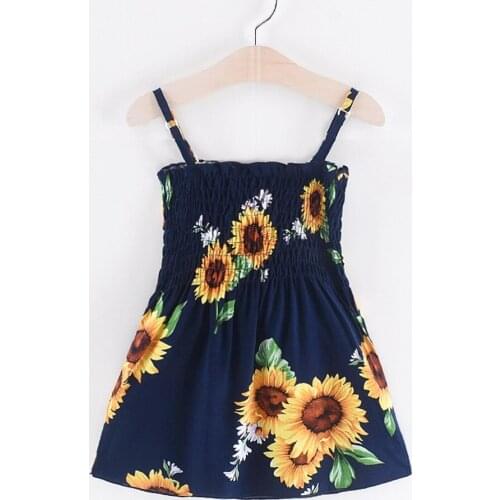 New Summer 2019 Girls Dresses Sleeveless Vestidos A-Line Print Cotton Children Clothes Baby Girl Princess Dress Dropshipping