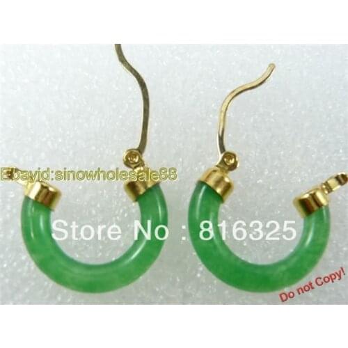Pair Plated Green Earring a10225