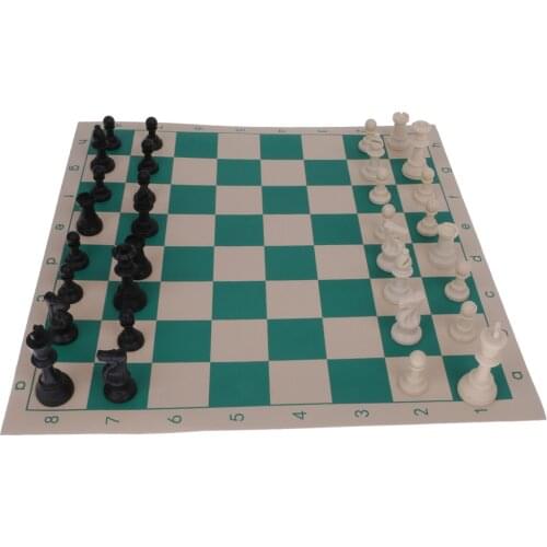 Portable Plastic Chess Set Roll Up Mat Tube Shaped Box Shoulder Strap Gift M