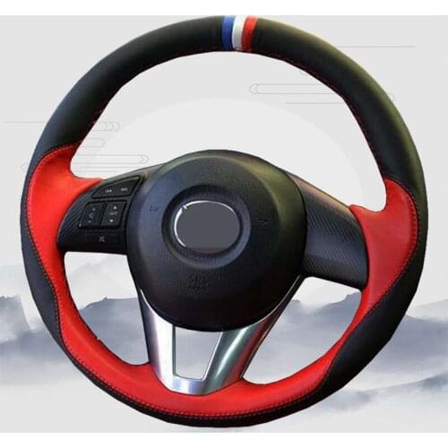 DIY For Mazda Atenza 2014 CX-5 CX5 Mazda 3 CX-3 2016 Hand-stitched Comfortable High Quality Leather Car Steering Wheel Cover
