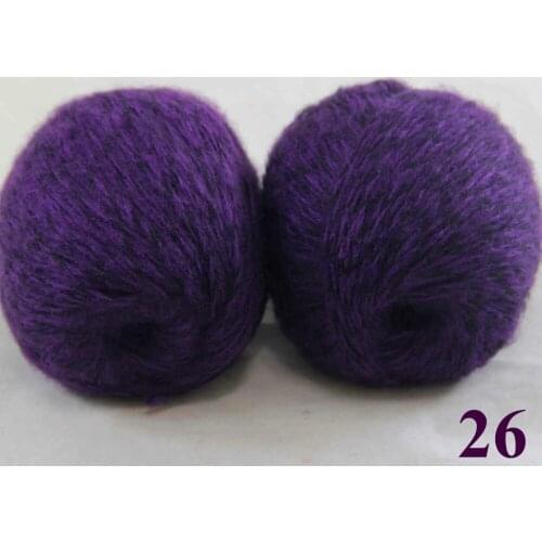 Sale Lot of 2 balls x 50g LACE MOHAIR Cashmere silk hand Yarn Knitting Black Purple 290-26