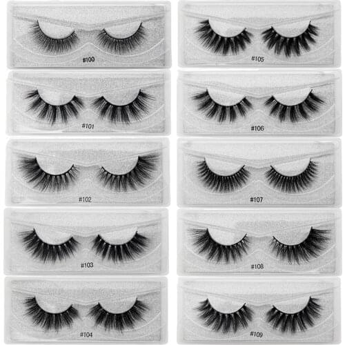 SHIDISHANGPIN 1 pair faux mink lashes soft thick false eyelash extension hand made natural long eyelashes 3d fluffy lash makeup