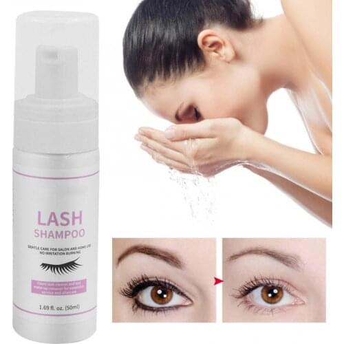 50ml Eyelash Cleanser Foam Shampoo Pump Design Cleaning Eye Lashes Detergent Before Eyelash Extension Eyes Makeup Beauty Set