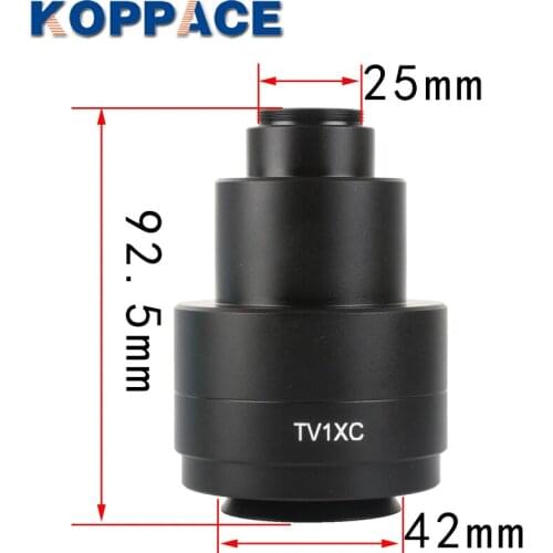 KOPPACE 1X C-Mount Trinocular Microscope Camera Adapter 42mm Microscope Mounting Interface 25mm Microscope Camera Interface