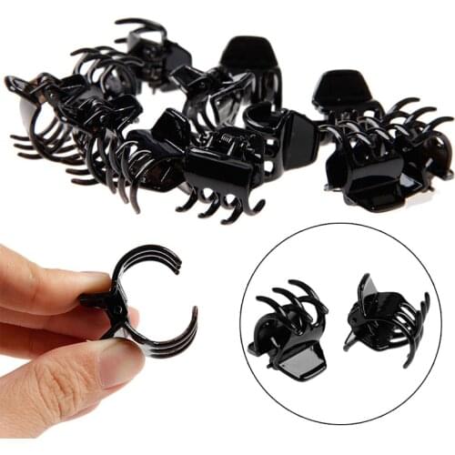 Black 12 Pcs Girls Women Hair Accessory Styling Plastic Mini Clip Claw Clamp