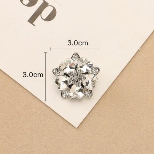 10pcs Women Buttons for Fashion Clothing Decorative Rhinestones Button Metal Crystal Diamond Mink Coat Black Dress Buckle