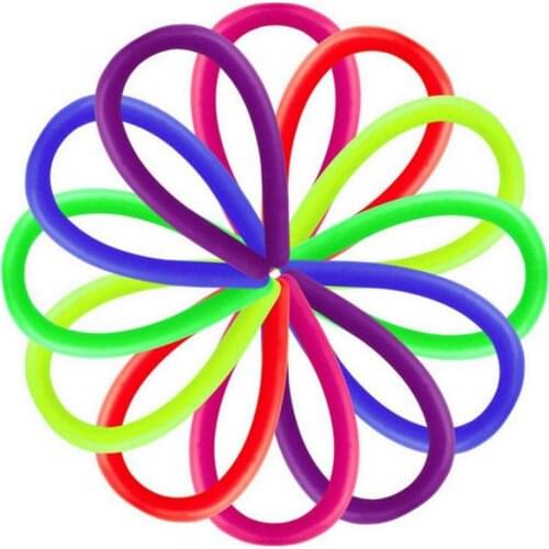 12 Elastic RopeSoft Rubber Noodle Relief Stress Vent Toy Elastic Rope Toy Sausage Noodle Stretch String Decompression Toy