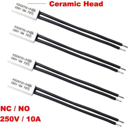 120 125 Degree Celsius KSD9700 250V 10A Normal Open Closed NO NC Ceramic Thermal Protector Thermostat Temperature Control Switch