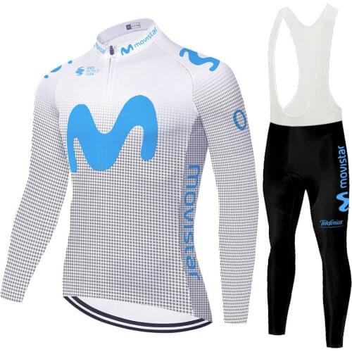 2020 Movistar cycling set men Team summer spring quick dry Cycling kit Men Long Sleeve ropa bicicleta hombre Outdoor Riding