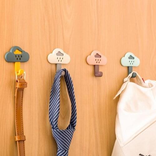 4Pcs Home Hanger Punch-free Wall Mount ABS Home Self Adhesive Wall Hook for Bathroom Seamless Hanging Hook For Kitchen