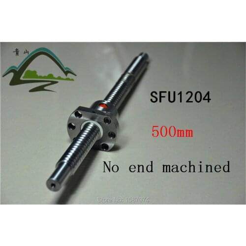 Free shipping Rolled BallScrew 1204 C7 SFU1204 Length 500mm with single ballnut for CNC parts BK/BF10 standard end machined