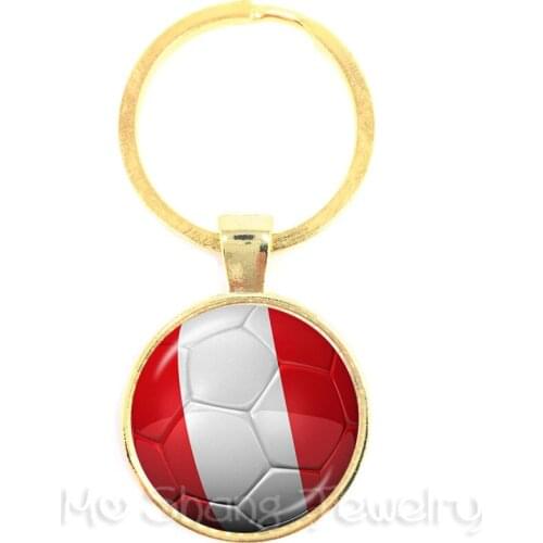 World Cup Key ChainsBrazil/Morocco,Peru,Mexico Croatia Nation Flag Football Pattern Keyring For Football Fans Souvenirs