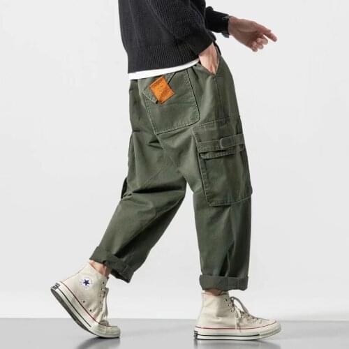 Harem Jogger Pants Men Streetwear Cargo Pants 2021 Military Army Green Pants Casual Harajuku Male Sweatpant Streetwear Trousers
