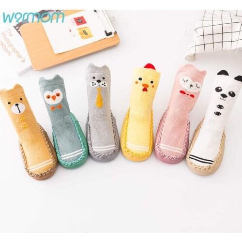 Warmom Infant Baby Socks With Rubber Soles Newborn Baby Girls Boys Shoes Autumn Baby Floor Socks Anti Slip Soft Sole Socks
